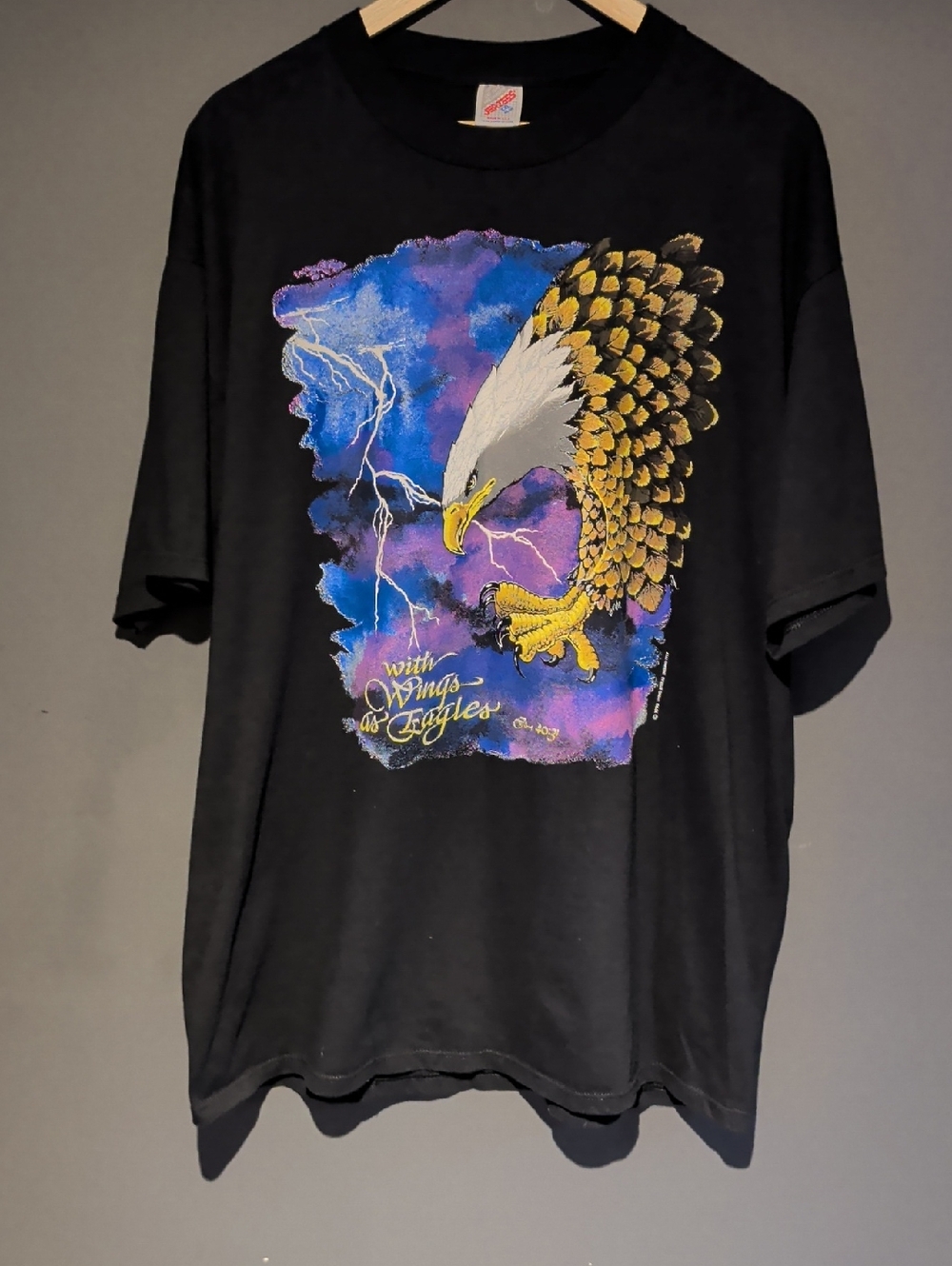 Vintage 1990 “With Wings As Eagles” Lightning T-Shirt
